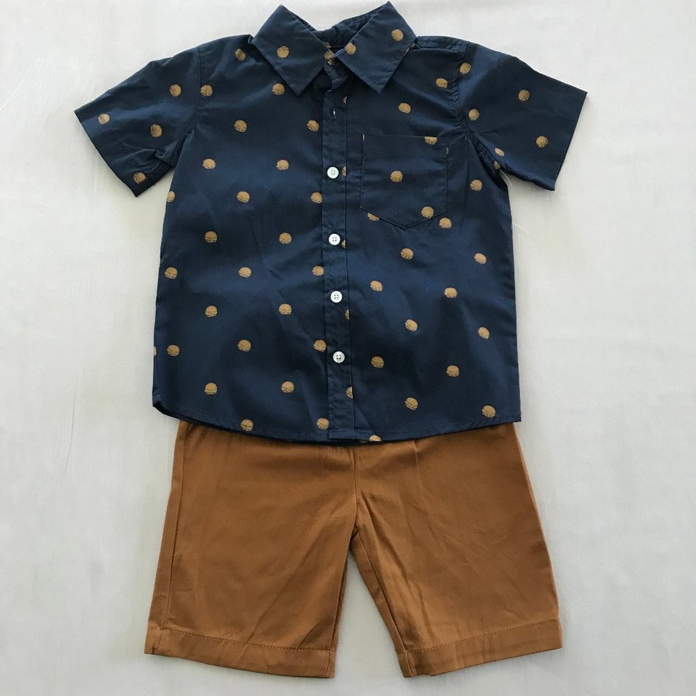 Alex & Jack 2 Piece Button Down w/ Shorts, Size 5